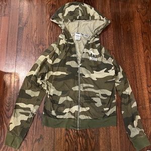 PINK | S Women Camo Zip Up Sweatshirt